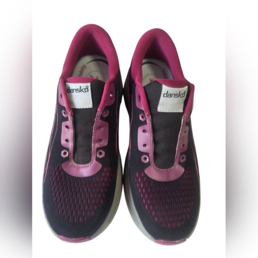 Dansko Pink and Black Sneakers Breathable Mesh Lace-Up